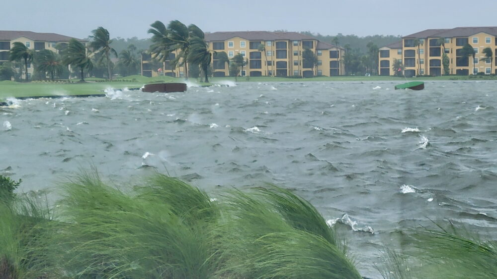 Hurricane storm pummeling range